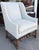 1990s 18c Style Dennis & Leen Wingback Arm Chair W Nancy Corzine Fabric - 1 of 2 Available For Sale - Image 5 of 6