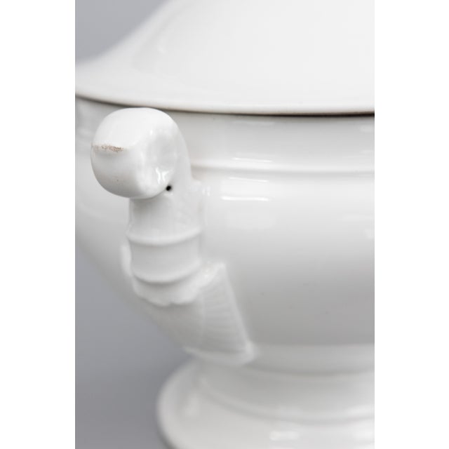 Ceramic Antique French White Ironstone Lidded Soup Tureen For Sale - Image 7 of 9