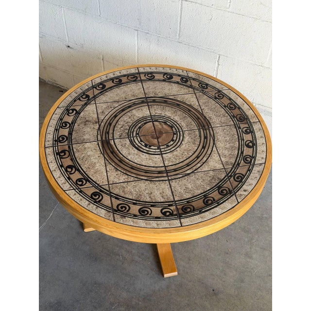 Vintage Danish Modern Tile Top Coffee Table by h.m. Sofaborde Scandinavian Oak Table For Sale - Image 9 of 9