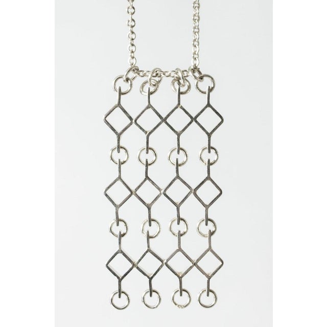 Mid-Century Modern Modernist Silver Necklace by Jorma Laine, 1964 For Sale - Image 3 of 7