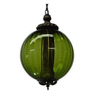 Green Optic Glass Pendant For Sale