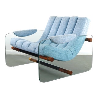 Adrian Pearsall Craft Associates Glass Lounge Chair after Lenci Mid-Century Modern For Sale