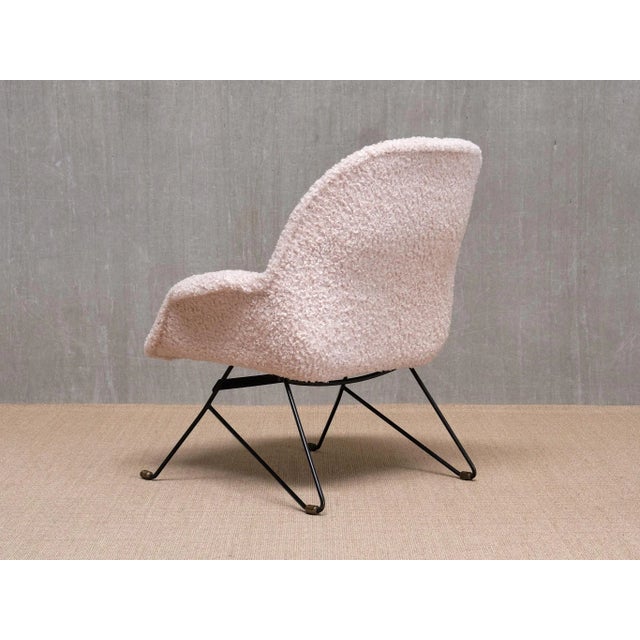 Armchair in Nude White Bouclé by Augusto Bozzi for Saporiti Italia, Italy, 1950s For Sale - Image 9 of 17