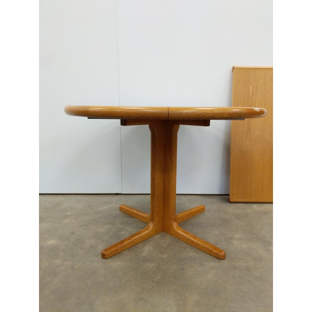 Vintage Mid Century Modern Oak Extendable Dining Table by Laurits M Larsens For Sale In New York - Image 6 of 11