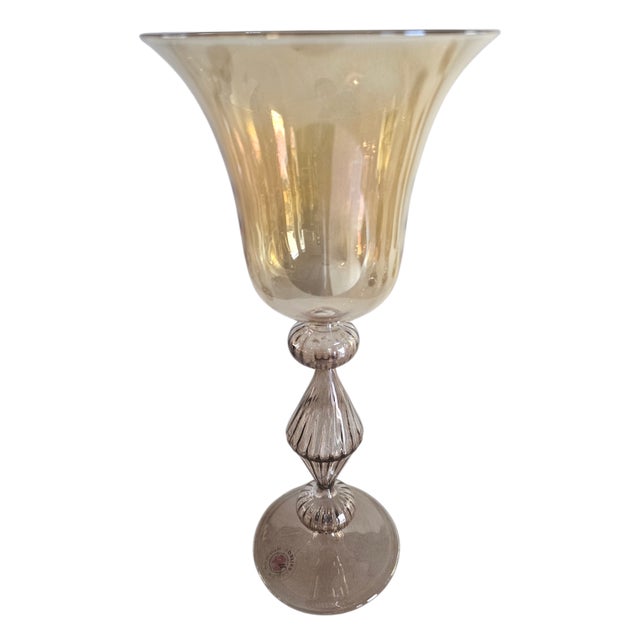 Chippendale 1980s Parise Vetro Venetian Murano Set of Wine Glasses - Set of 8 For Sale - Image 3 of 7
