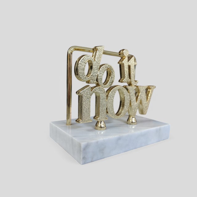 Vintage Desk Accessory that holds Mail or Important Documents that need to be "Done Now" Solid Marble Base with a Brass...