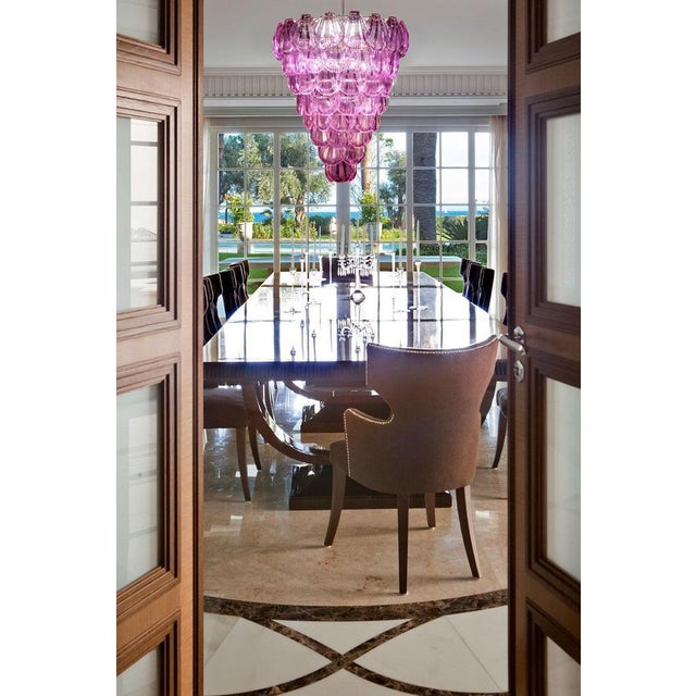 Glass Pink Shell Murano Glass Chandelier, 2000s, Set of 2 For Sale - Image 7 of 9