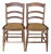 2 Antique American Country Oak Farmhouse Ladderback Chairs Cane Seat Pair For Sale
