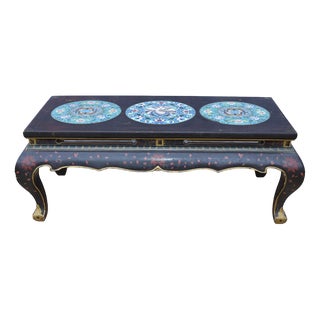 Chinese Cloisonne Lacquer Coffee Table For Sale
