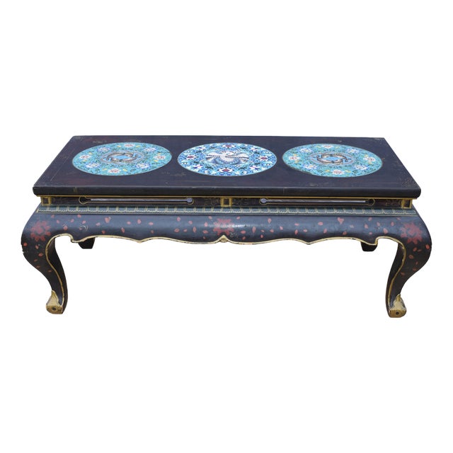 Chinese Cloisonne Lacquer Coffee Table For Sale