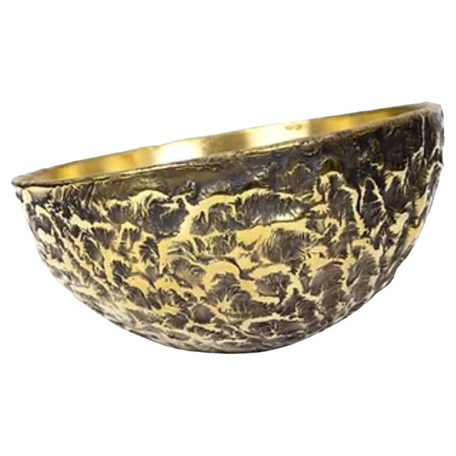 Brass Hand Sculpted Pod Bowl by Samuel Costantini For Sale