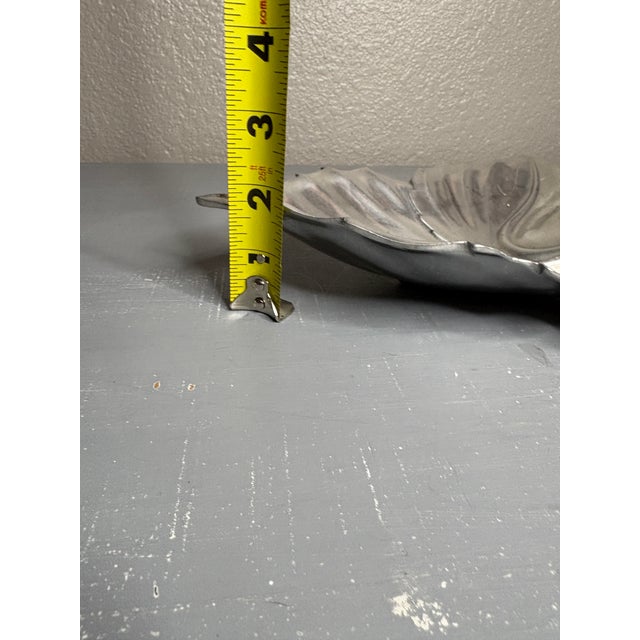 Metal Vintage Attributed to Bruce Fox Cast Aluminum Leaf Bowl For Sale - Image 7 of 10