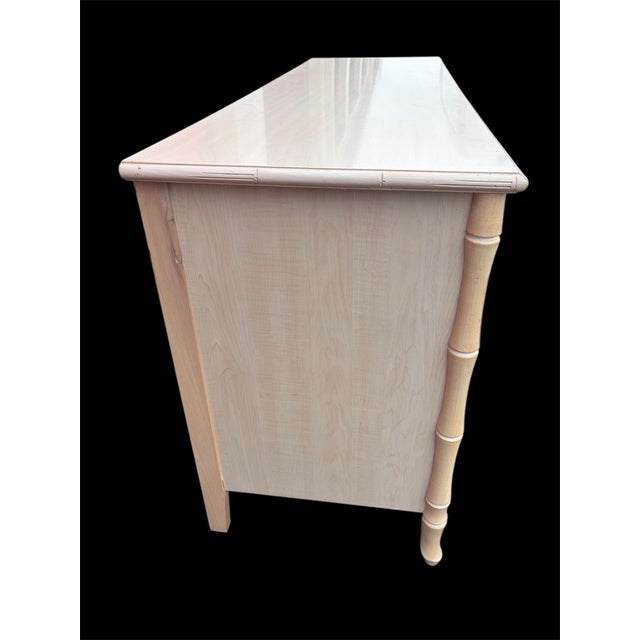 Broyhill Vintage 1970’s Coastal Faux Bamboo 7 Drawer Dresser by Broyhill For Sale - Image 4 of 11
