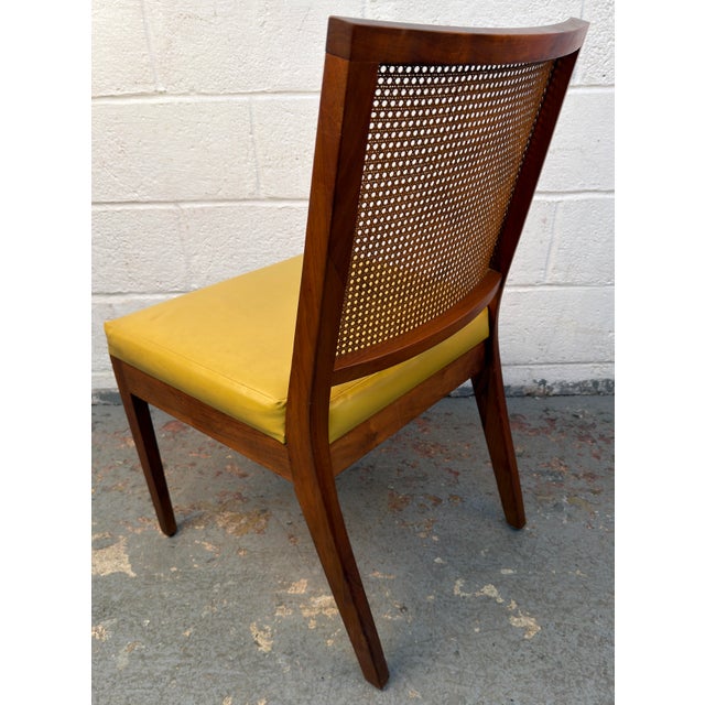Wood Set of Six Mid-Century Walnut and Cane Dining Chairs by Glenn of California For Sale - Image 7 of 18