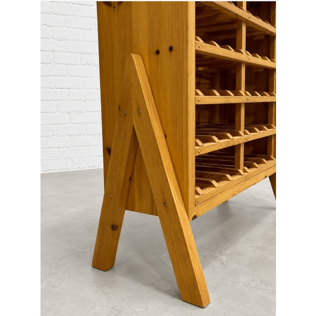 Brown Scandinavian Mid Century Modern Pine Wine Rack C. 1970’s For Sale - Image 8 of 11