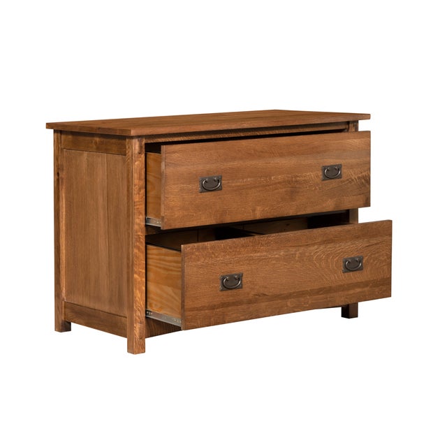 Mission Oak 2-Drawer Lateral File Cabinet – Walnut Stain | in Stock & Ready to Ship For Sale - Image 9 of 12