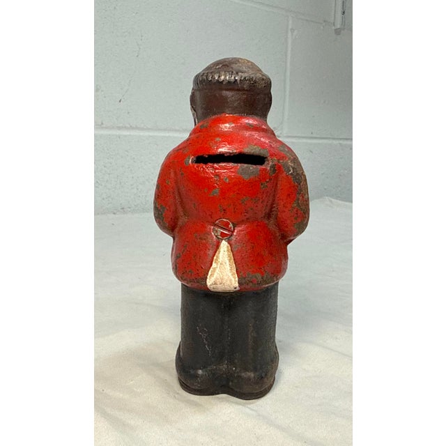 Antique Original Early 1900's Uncle Moses Cast Iron Coin Still Bank Americana For Sale - Image 11 of 12