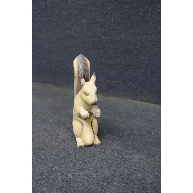 Folk Art Carved Wooden Squirrel Figure For Sale - Image 4 of 14