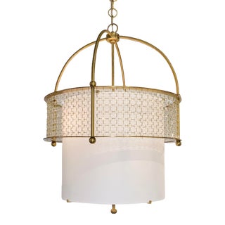 Thomas Pheasant for Baker Modern White and Gold Bracelet Chandelier For Sale