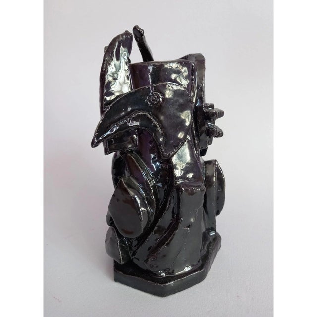 Ceramic Contemporary Cubist Ceramic Sculpture Vase by Diane Grant For Sale - Image 7 of 7