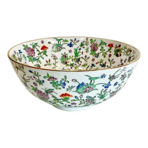 Vintage Chinoiserie Famille Rose Porcelain Bowl for Reed and Barton