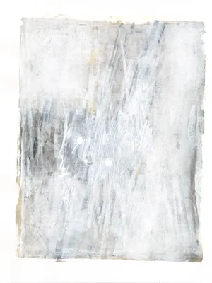 Lobos Overlook -02 Original Abstract Painting by Carrie Bergey, Titanium Buff, Warm Grey, Green