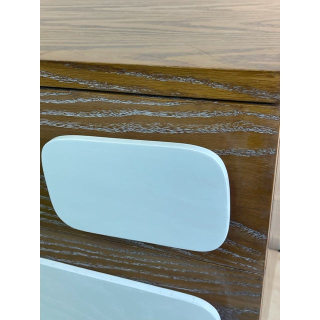 Chestnut Modernist White & Cerused Oak Cabinets - a Pair For Sale - Image 8 of 12