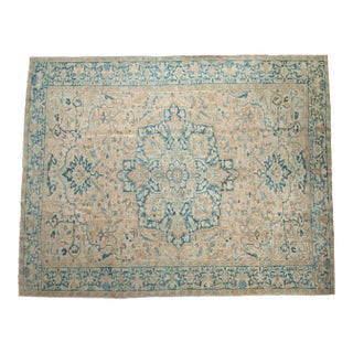 Vintage Distressed Heriz Carpet - 9'8" X 12'4" For Sale