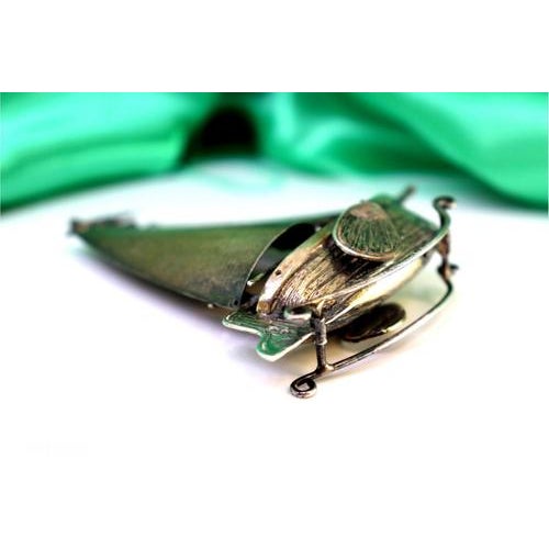 Silver Sailboat with Three Articulated Sails For Sale - Image 6 of 8