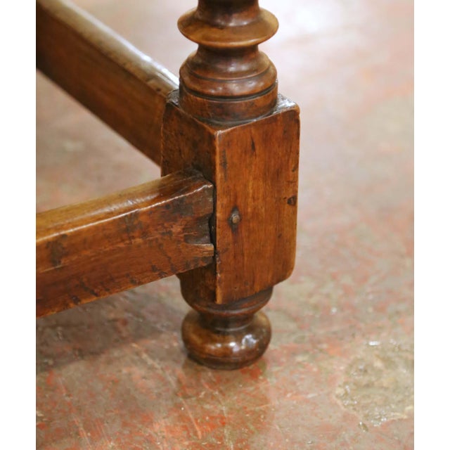 18th Century Spanish Baroque Walnut Side Table With Single-Plank Top and Drawer For Sale - Image 12 of 16