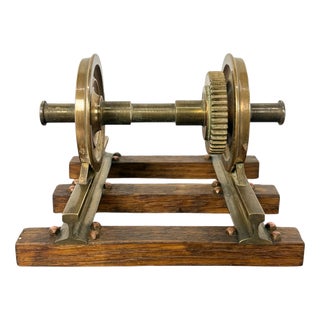 Vintage Brass Railway Wheelset Display Model Paper Press, 1920s For Sale