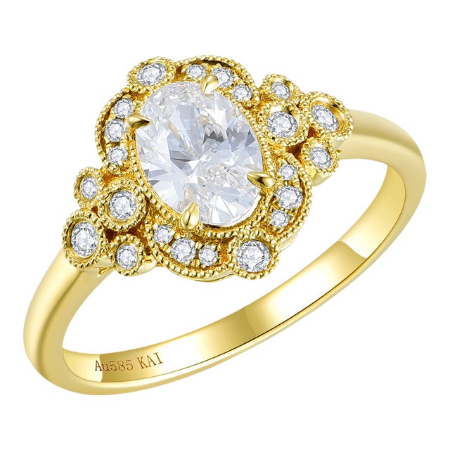 Kai Shield of Love 2.2ctw Oval Lab Grown Diamond Ring in 14k Gold (All Sizes Available) For Sale