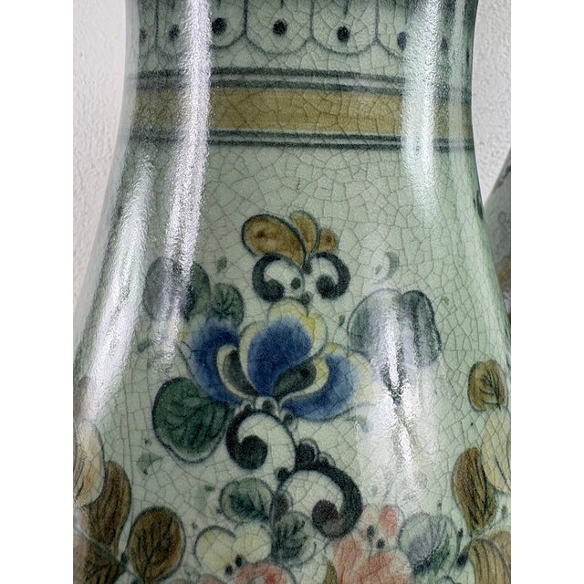 Chinoiserie Elegant Hand Painted Pottery Vases by Maitland Smith For Sale - Image 3 of 10