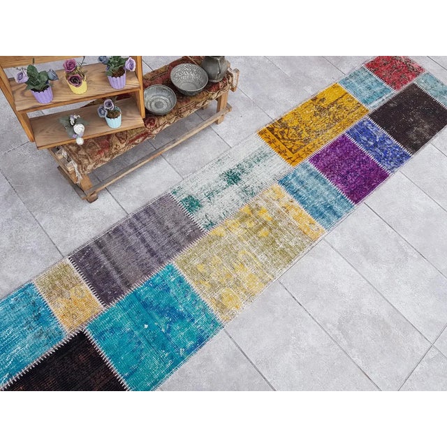 Vintage Turkish Colourful Runner For Sale - Image 9 of 10