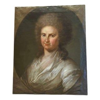 Portrait of Young Rococo Woman, Central European School, 18th Century For Sale