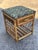 Antique Tapestry Covered Rattan Side Table For Sale In Charleston - Image 6 of 9