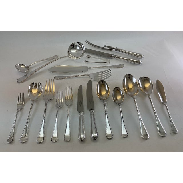 1980s New 1980s Complete Cutlery Set for 12, Including Fish Eaters & Serving Pieces, Feather Edge - 134 PCS For Sale - Image 5 of 18