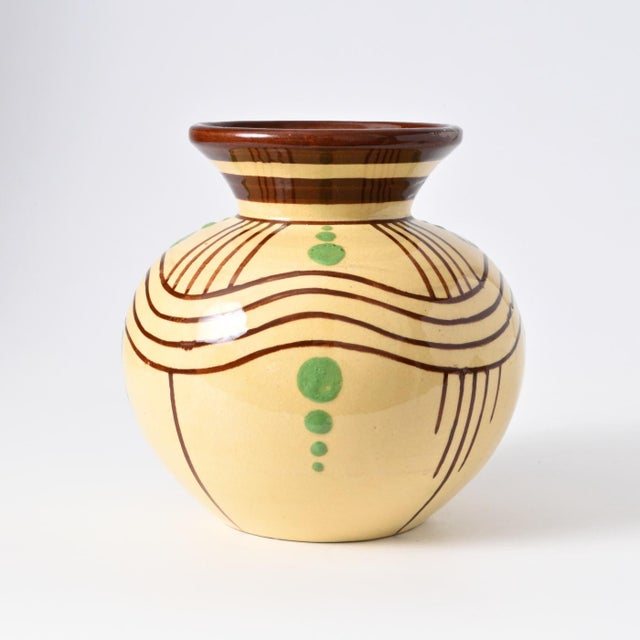 Art Deco Pottery Vase, 1930s For Sale - Image 3 of 9