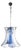 Italian Blue Murano Glass Crystal Chandelier, Mid-20th Century For Sale