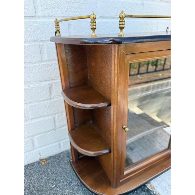 Wood Vintage Wooden Display Hanging Cabinet With Glass Door For Sale - Image 7 of 15
