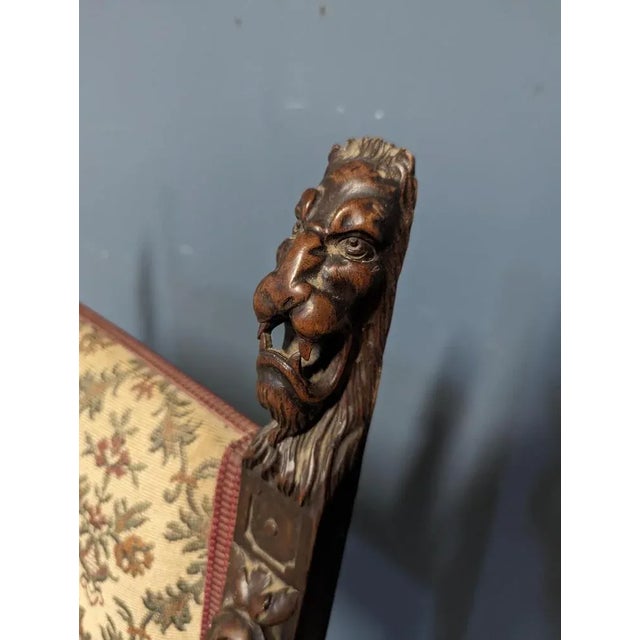 Tan Set of Renaissance Style Armchairs in Walnut For Sale - Image 8 of 10