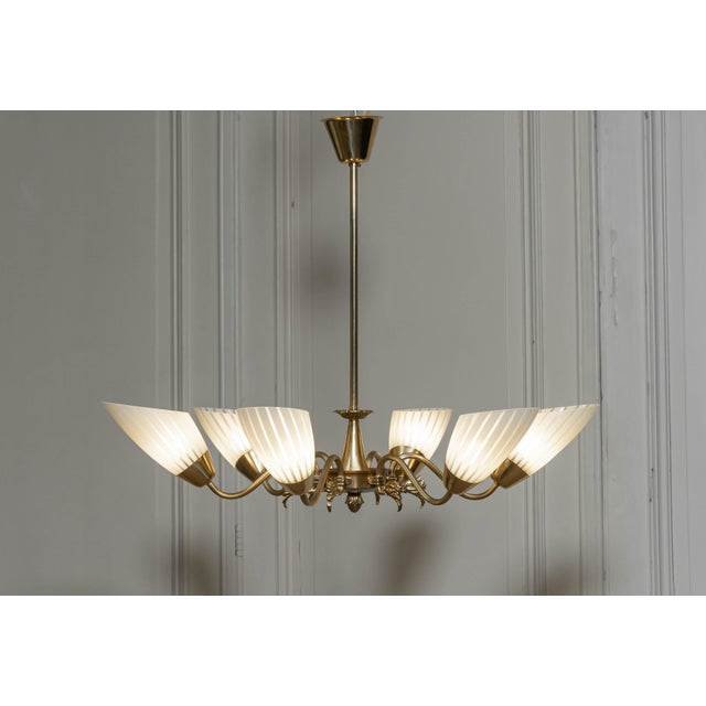 Brass Chandelier, Sweden, 1950s For Sale - Image 9 of 9