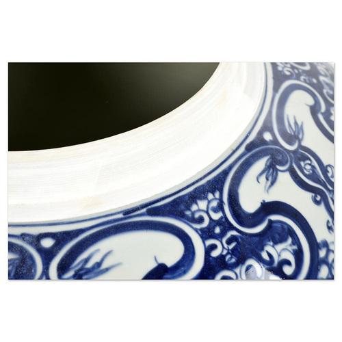 Blue and White Ceramic Pot For Sale - Image 6 of 7