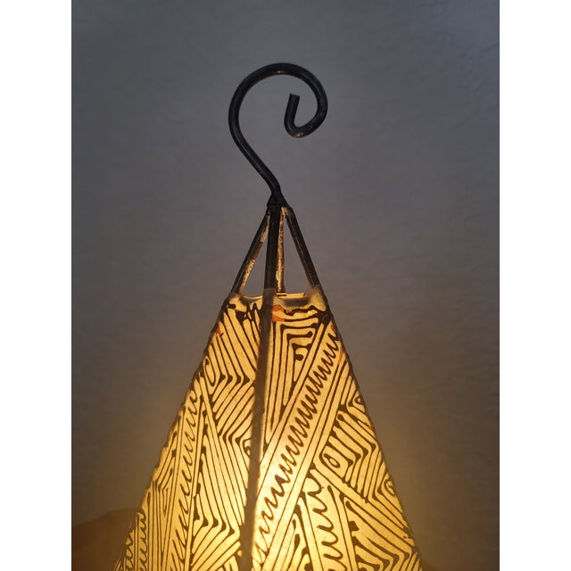 Beige Contemporary 14" Black and White Moroccan Traditional Henna Lamp For Sale - Image 8 of 9