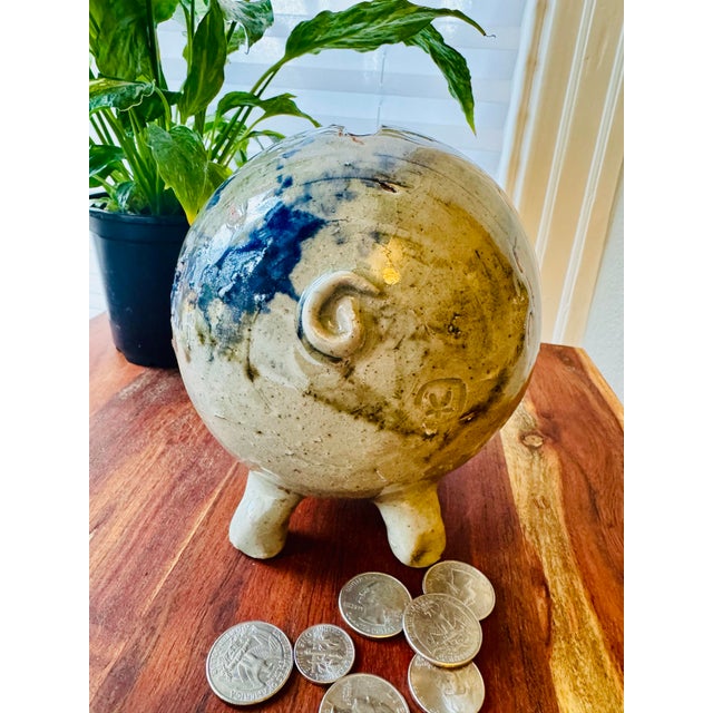 Vintage Studio Pottery Pig Sculpture With Mottled Glaze, Mid-Late 20th Century For Sale - Image 4 of 10