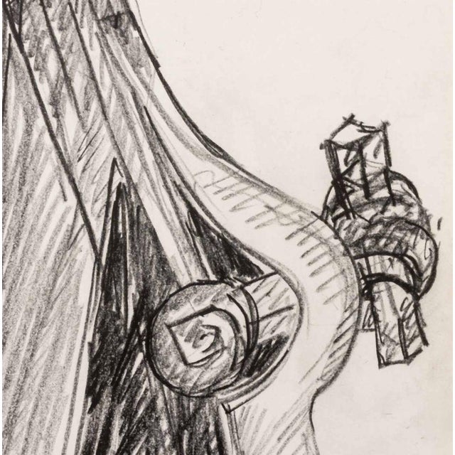 Seymour Lipton (American, 1903-1986), Abstract Expressionist Sculpture Study Sketch, Oil Crayon on Paper, 1964, signed and...