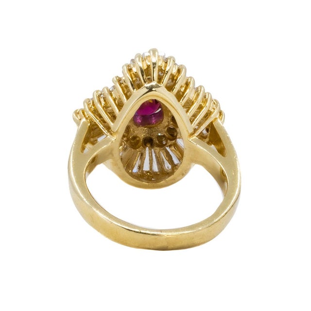 Late 20th Century Late 20th Century Ruby Ballerina Ring, Size 5 For Sale - Image 5 of 5