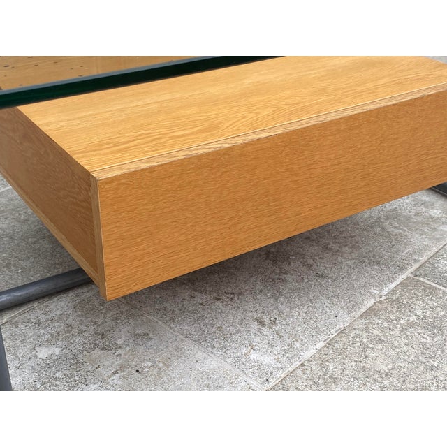 Tubular Glass and Wood Coffee Table with Drawer from Ikea, 1990s For Sale - Image 16 of 18