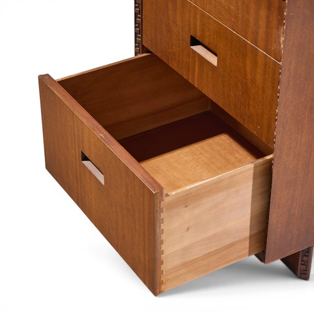 Frank Lloyd Wright for Henredon Taliesin Mid Century Mahogany Nightstands - Pair For Sale - Image 11 of 14