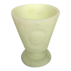 Fenton Style Custard Glass Satin Yellow Medallion Candy Dish